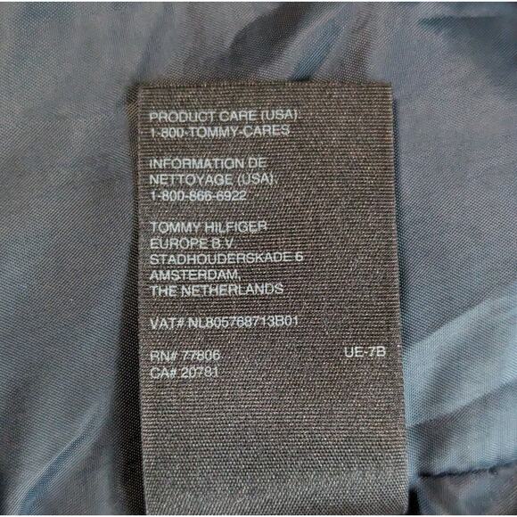 Tommy Hilfiger Puffer Vest Womens Small Down Filled Navy Blue Herringbone Preppy - Picture 10 of 10